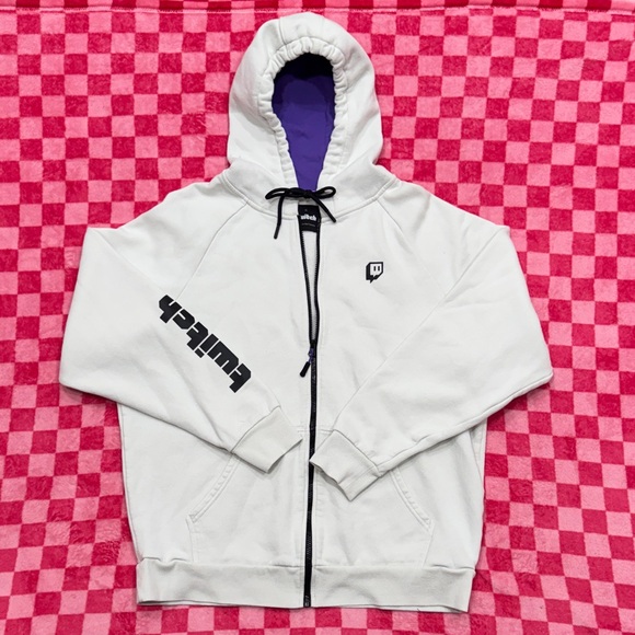 Twitch Other - Twitch White and Purple Hoodie Jacket